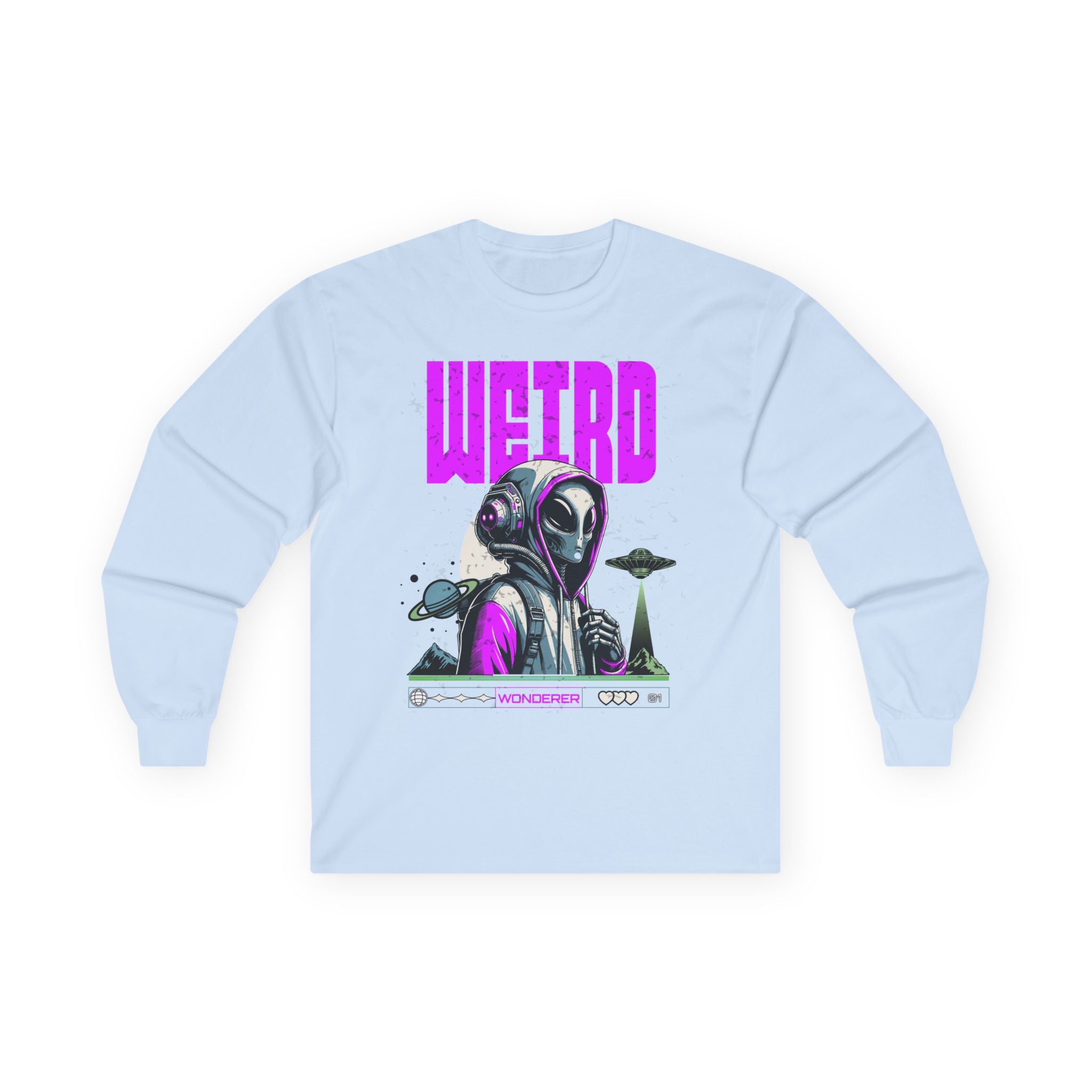 Weird - Unisex Ultra Cotton Long Sleeve Tee (Front) - Damned Threads